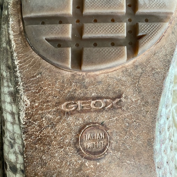 GEOX Leather Respira Snake Print Mules Loafers Driving Shoes - Picture 6 of 16